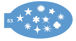 Трафарет для аквагрима 53  Звезды + снежинки