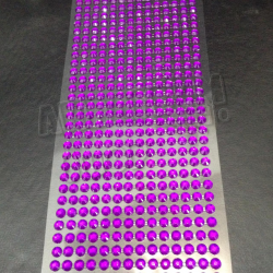 Стразы самоклеющиеся Фиолетовые  d=6 мм 504 шт