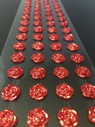 Стразы самоклеющиеся Розы Красные d=9 мм 72 шт