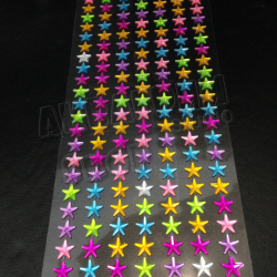  Стразы самоклеющиеся Звёзды Разноцветные d=10 мм 182 шт