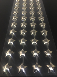 Стразы самоклеющиеся Звёзды серебрянные металлик d=10 мм 72 шт