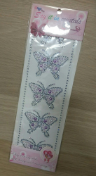 Стразы самоклеющиеся Бабочки Серые с фиолетовым d=3,5 мм 5 шт